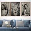 SIGNWIN 3 Piece Framed Canvas Wall Art Elephant, Tiger and Zebra Canvas Prints Home Artwork Decoration for Living Room,Bedroom - 16"x24"x3 Panels view 4