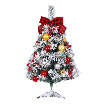 Christmas Tree RENRUIRUI- Xmas Artificial Flocking 60cm Small Countertop for Home Dining Table Desk Fireplace Holiday Decoration