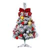 Christmas Tree RENRUIRUI- Xmas Artificial Flocking 60cm Small Countertop for Home Dining Table Desk Fireplace Holiday Decoration view 1
