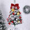 Christmas Tree RENRUIRUI- Xmas Artificial Flocking 60cm Small Countertop for Home Dining Table Desk Fireplace Holiday Decoration view 2