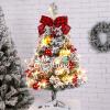 Christmas Tree RENRUIRUI- Xmas Artificial Flocking 60cm Small Countertop for Home Dining Table Desk Fireplace Holiday Decoration view 3