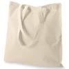 ATMOS GREEN 50 pack 15 X 16 inch with long handle NATURAL Color 5.5 oz 100% cotton reusable grocery bags eco friendly super strong great choice for promotion branding gift Made in India (NATURAL, 50) view 1