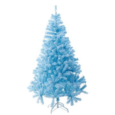 Christmas Tree RENRUIRUI- Blue Flocking Artificial PVC Tree, Metal Bracket Easy to Assemble, Indoor and Outdoor Xmas Decoration (Size : 120cm)