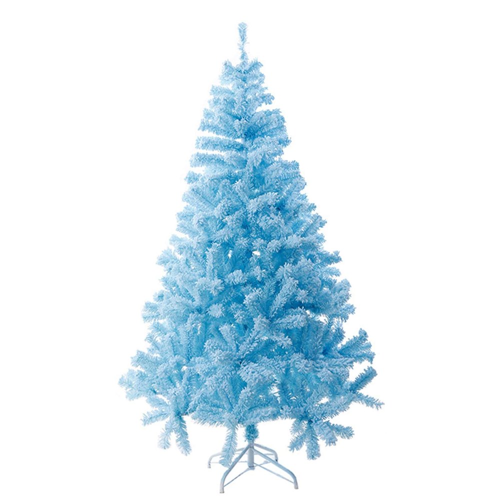Christmas Tree RENRUIRUI- Blue Flocking Artificial PVC Tree, Metal Bracket Easy to Assemble, Indoor and Outdoor Xmas Decoration (Size : 120cm)