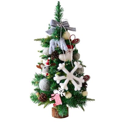 Christmas Tree RENRUIRUI- Xmas 60cm Desktop, with Pine Cones and Wool Felt Ornaments,for Home Office Studio Hotel Shopping Mall Decoration