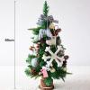 Christmas Tree RENRUIRUI- Xmas 60cm Desktop, with Pine Cones and Wool Felt Ornaments,for Home Office Studio Hotel Shopping Mall Decoration view 2