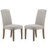 A&B Home Furniture Dining Chairs Urban Style with Nailhead Trim for Dining Room Kitchen Living Room Set of 2 Smoky Gray view 1