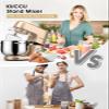 9.5 QT Double Handle KUCCU Stand Mixer, 6 Speed with Pulse Electric Kitchen Mixer, 660W Tilt-Head Food Mixer with Dishwasher-Safe Dough Hook, Flat Beater, Whisk, Splash Guard for home baking (Gold) view 3