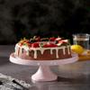 9/11" Cake Stand, High Base Ceramic Disc Party Dessert Tasting Tray Glass Dome Cheese Fruit Preservation Cover Chip & Dip Server (Color : Pink, Size : 232326CM) view 4