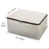 2PCS Canvas Storage Bag, 12OZ Thick Soft Breathable Closet Organizer for Beddings, Comforters, Pillows, Blankets, Clothes, 25.618.58.7inch, Beige view 2