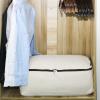 2PCS Canvas Storage Bag, 12OZ Thick Soft Breathable Closet Organizer for Beddings, Comforters, Pillows, Blankets, Clothes, 25.618.58.7inch, Beige view 4