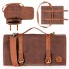 Beemojo Bartender tool bag waxed canvas water resistant adjustable shoulder straps genuine leather handles 16 pockets holds 33oz bottle mobile travel design - Bag ONLY view 1