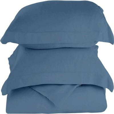 1000-Thread-Count 100% Egyptian-Cotton [3 PCs] [1 Duvet Cover & 2 Pillow Shames] Set with Zipper Closure & Corner Ties, Long Staple Cotton Sateen Weave, Quilt Cover - (Cal-King, Mediterranean Blue)