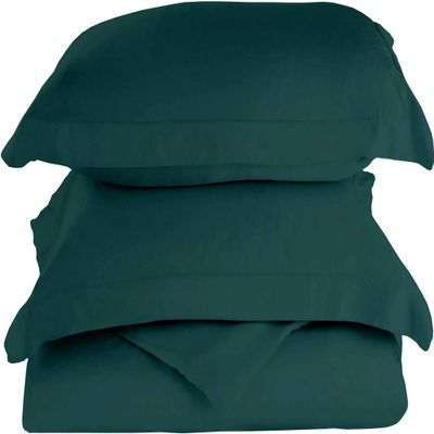 1000-Thread-Count 100% Egyptian-Cotton [3 PCs] [1 Duvet Cover & 2 Pillow Shames] Set with Zipper Closure & Corner Ties, Long Staple Cotton Sateen Weave, Quilt Cover - (Queen, Teal Blue)