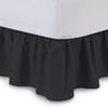 Lusso Mercato Bed Skirt - Ruffled Bed Skirt (Short Queen, Black) Easy Fit with 15 Inch Tailored Drop - Hotel Quality 100% Cotton 800 Thread Count, Shrinkage and Fade Resistant Dust Ruffle Bed Skirt view 1