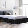 Lusso Mercato Bed Skirt - Ruffled Bed Skirt (Short Queen, Black) Easy Fit with 15 Inch Tailored Drop - Hotel Quality 100% Cotton 800 Thread Count, Shrinkage and Fade Resistant Dust Ruffle Bed Skirt view 2