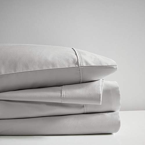 Extra-Deep-Pockets 1000-Thread-Count 100% Egyptian-Cotton Bed Sheets, 4-PC Sheet Set, Single Ply Long-Staple Yarns, Sateen Weave, Fits Mattress Upto 24" Deep Pocket - (Full-XL, Light Grey)