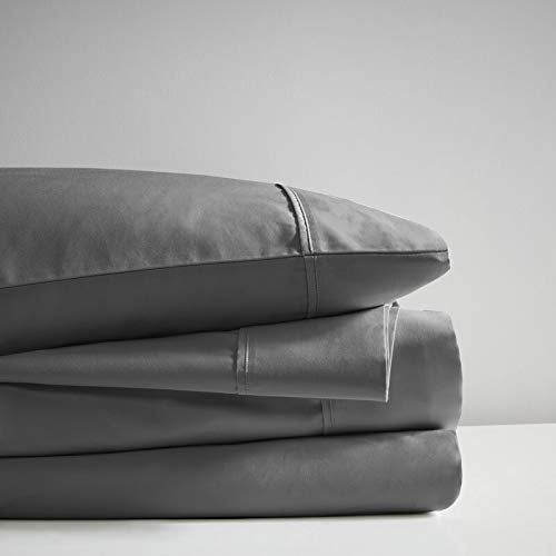 Extra-Deep-Pockets 1000-Thread-Count 100% Egyptian-Cotton Bed Sheets, 4-PC Sheet Set, Single Ply Long-Staple Yarns, Sateen Weave, Fits Mattress Upto 24" Deep Pocket - (Full-XL, Dark Grey)