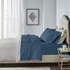1000-Thread-Count 100% Egyptian-Cotton Bed Sheets, 4-PC Sheet Set, Single Ply Long-Staple Yarns, Sateen Weave, Fits Mattress Upto 18" Deep Pocket - (California King, Mediterranean Blue) view 2
