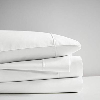 Extra-Deep-Pockets 1000-Thread-Count 100% Egyptian-Cotton Bed Sheets, 4-PC Sheet Set, Single Ply Long-Staple Yarns, Breathable Sateen Weave, Fits Mattress Upto 24" Deep Pocket - (Full-XL, White)
