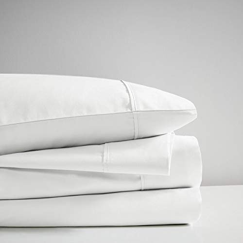 Extra-Deep-Pockets 1000-Thread-Count 100% Egyptian-Cotton Bed Sheets, 4-PC Sheet Set, Single Ply Long-Staple Yarns, Breathable Sateen Weave, Fits Mattress Upto 24" Deep Pocket - (Full-XL, White)