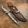Damascus KE-01186-HK Custom and Handmade Steel Hunting Knife with Leather Sheath view 4