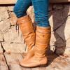 ZBYY Women's Knee High Winter Riding Boots Chunky Flat Low Heel Warm Combat Boots Buckle Casual Comfort Outdoor Shoes view 2