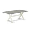 East West Furniture X097AB015-7 7 Piece Dining Set Consist of a Rectangle Dining Room Table with X-Legs and 6 Baby Blue Linen Fabric Upholstered Parson Chairs, 40x72 Inch, Multi-Color view 3