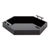 Kate and Laurel Lipton Modern Hexagon Tray, 18 x 18, Black and Silver, Decorative Tray for Storage and Display view 1