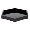 Kate and Laurel Lipton Modern Hexagon Tray, 18 x 18, Black and Silver, Decorative Tray for Storage and Display view 3