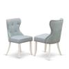 East West Furniture AVSI5-LWH-15 5 Piece Kitchen Set for 4 Includes an Oval Dining Room Table with Butterfly Leaf and 4 Baby Blue Linen Fabric Parson Dining Chairs, 42x60 Inch, Linen White view 4