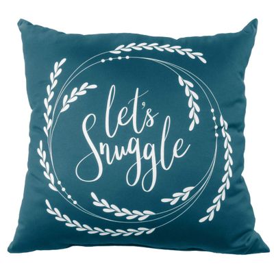 College Covers Let's Snuggle Fall Dcor Pillow, 16" X 16", Teal