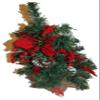 18" Tall Table Top Artificial Mini Christmas Tree in Green, with Red Berries, Red Poinsettia Flower and Snowed Pine Cones view 4