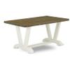 East West Furniture V076AB015-7 7 Piece Dining Table Set Consist of a Rectangle Dining Room Table with V-Legs and 6 Baby Blue Linen Fabric Parsons Chairs, 36x60 Inch, Multi-Color view 3