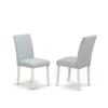 East West Furniture X077AB015-5 5 Piece Dining Room Table Set Includes a Rectangle Dining Table with X-Legs and 4 Baby Blue Linen Fabric Upholstered Chairs, 36x60 Inch, Multi-Color view 4