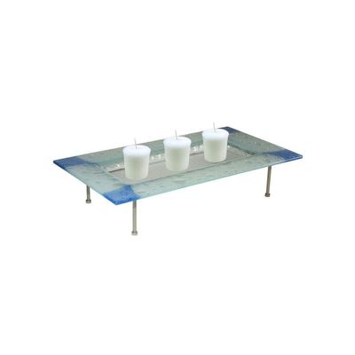 Dale Tiffany CH0160 Water Drop - 5 Inch Fused Glass Candle Holder, Blue Finish