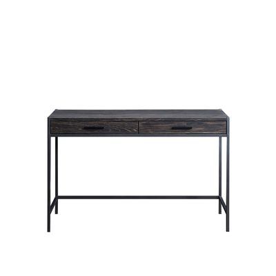 Caffoz 48" Writing Desk | Study Computer Desk | Dark Brown Mahogany | Laptop PC Table Workstation with 2 Drawers for Home Office | Storage Space Saver