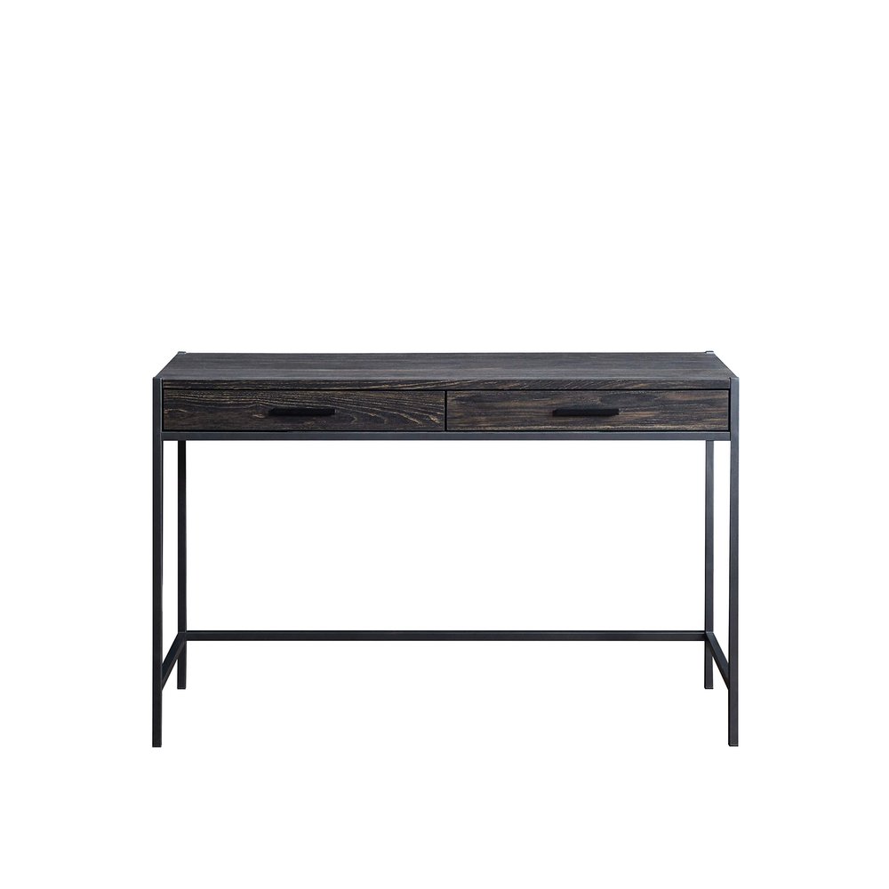 Caffoz 48" Writing Desk | Study Computer Desk | Dark Brown Mahogany | Laptop PC Table Workstation with 2 Drawers for Home Office | Storage Space Saver