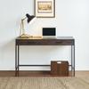 Caffoz 48" Writing Desk | Study Computer Desk | Dark Brown Mahogany | Laptop PC Table Workstation with 2 Drawers for Home Office | Storage Space Saver view 2