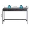 Caffoz 48" Writing Desk | Study Computer Desk | Dark Brown Mahogany | Laptop PC Table Workstation with 2 Drawers for Home Office | Storage Space Saver view 3