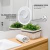 OVENTE 9'' Rechargeable Lighted Wall Mount Makeup Mirror for Bathroom with Mini Magnetic 10X Magnifying Mirror, Touch Screen Dimmable LED Lights, Flexible Gooseneck and Suction Mounting, White MOW22W view 2