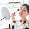 OVENTE 9'' Rechargeable Lighted Wall Mount Makeup Mirror for Bathroom with Mini Magnetic 10X Magnifying Mirror, Touch Screen Dimmable LED Lights, Flexible Gooseneck and Suction Mounting, White MOW22W view 3