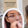 OVENTE 9'' Rechargeable Lighted Wall Mount Makeup Mirror for Bathroom with Mini Magnetic 10X Magnifying Mirror, Touch Screen Dimmable LED Lights, Flexible Gooseneck and Suction Mounting, White MOW22W view 4