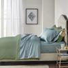 100% Egyptian Cotton 3 Piece Full Duvet Cover and Pillow Shams, Premium Hotel Comforter Quilt Cover, 800 Thread-Count Breathable Sateen-Weave with Zipper Closure, Corner-Ties - Full, Sage view 2
