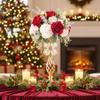 20in Metal Crystal Wedding Centerpiece Vases for Tables, Set of 2 Gold Trumpet Flower Vase Stands for Wedding Party Reception Dining Room Living Room Home Dcor view 3