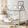 Harper & Bright Designs Twin House Floor Bed for Kids, Wooden Twin Montessori Bed Frame,Kids Twin Bed Frames for Baby Girls, Boys(Twin,Grey) view 4