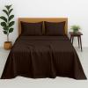 Cottington Lane Premium Quality 100% Egyptian Cotton 4 Piece California King Size Bed Sheet Set Fits 12 inch Deep Pocket Mattress, Naturally Cool& Durable Luxury Bedding, Chocolate Stripe view 1