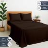 Cottington Lane Premium Quality 100% Egyptian Cotton 4 Piece California King Size Bed Sheet Set Fits 12 inch Deep Pocket Mattress, Naturally Cool& Durable Luxury Bedding, Chocolate Stripe view 2