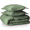 100% Egyptian Cotton 3 Piece Twin Duvet Cover and Pillow Shams, Premium Hotel Comforter Quilt Cover, 800 Thread-Count Breathable Sateen-Weave with Zipper Closure, Corner-Ties - Twin, Sage view 1