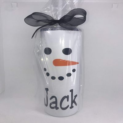 Personalized Snowman Skinny Stainless Steel Insulated Tumbler Travel Cup